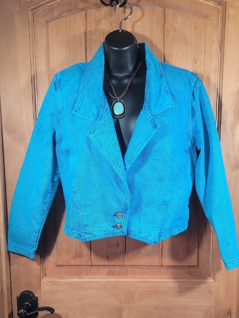 VTG Sundance Turquoise Denim Blazer - Picture 3 of 13